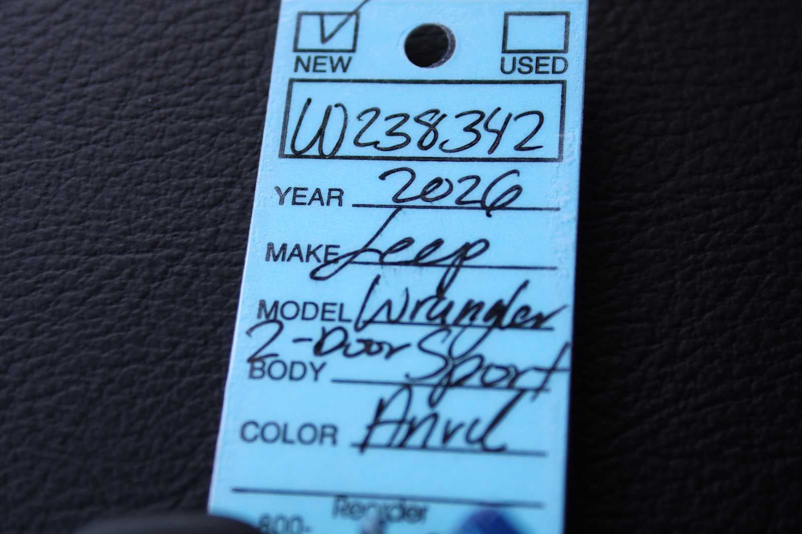 2026 Jeep Wrangler WRANGLER 2-DOOR SPORT