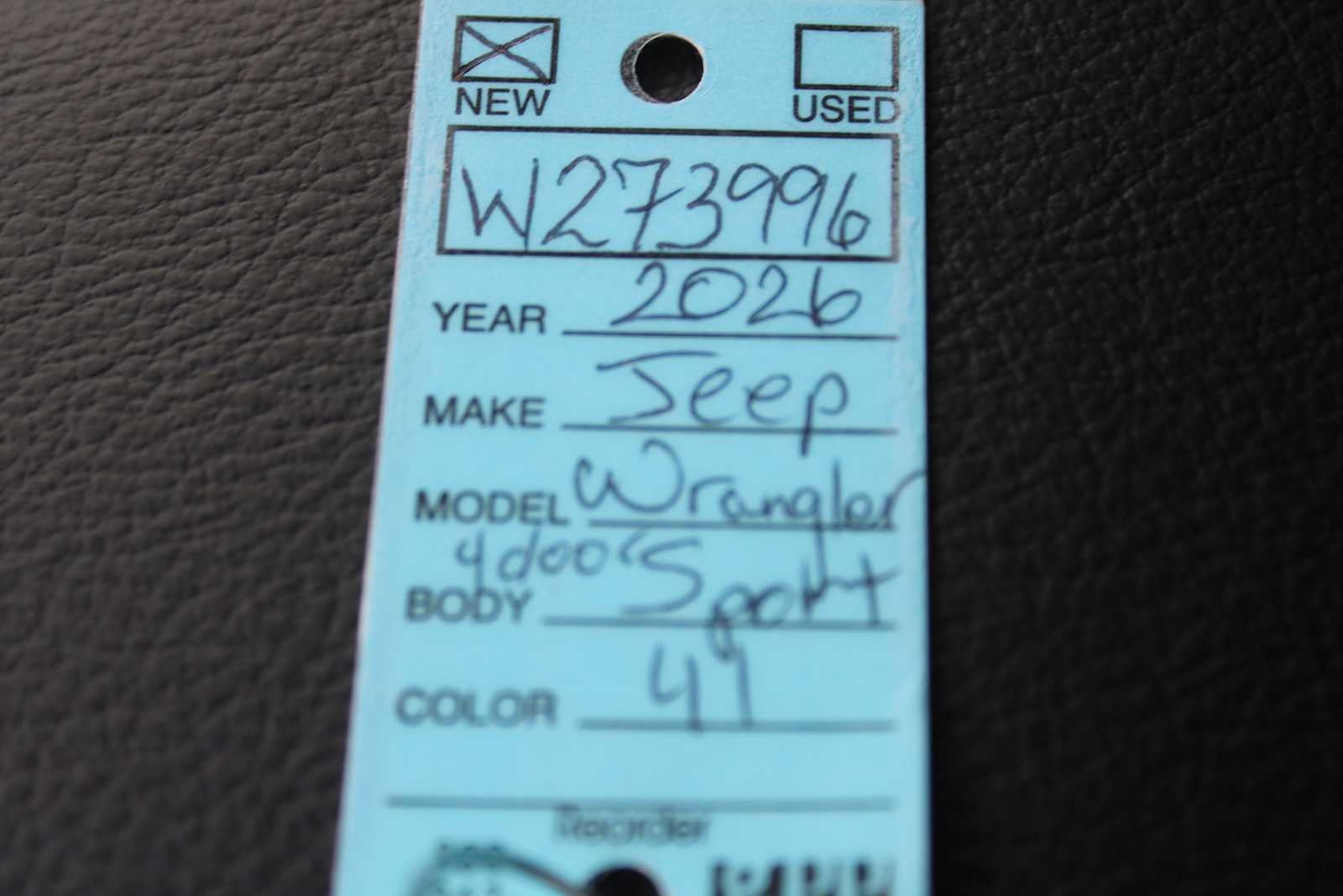 2026 Jeep Wrangler WRANGLER 4-DOOR SPORT