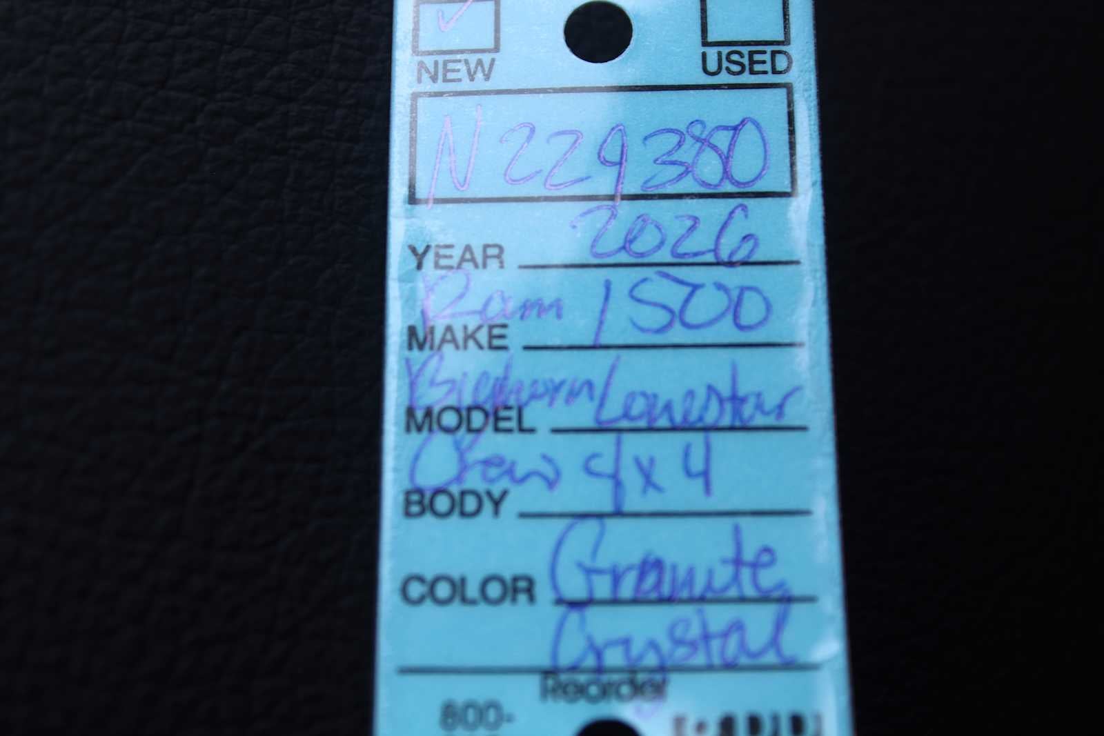 2026 RAM Ram 1500 RAM 1500 BIG HORN CREW CAB 4X4 5'7' BOX