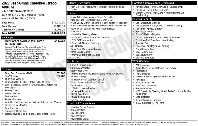 2027 Jeep Grand Cherokee Laredo Altitude