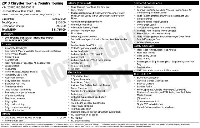 2013 Chrysler Town & Country Touring