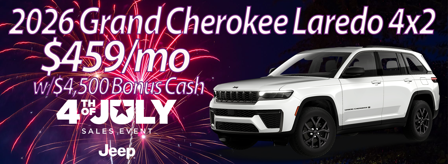 2026 Grand Cherokee Laredo 4x2 $459/mo w/$4,500 Bonus Cash