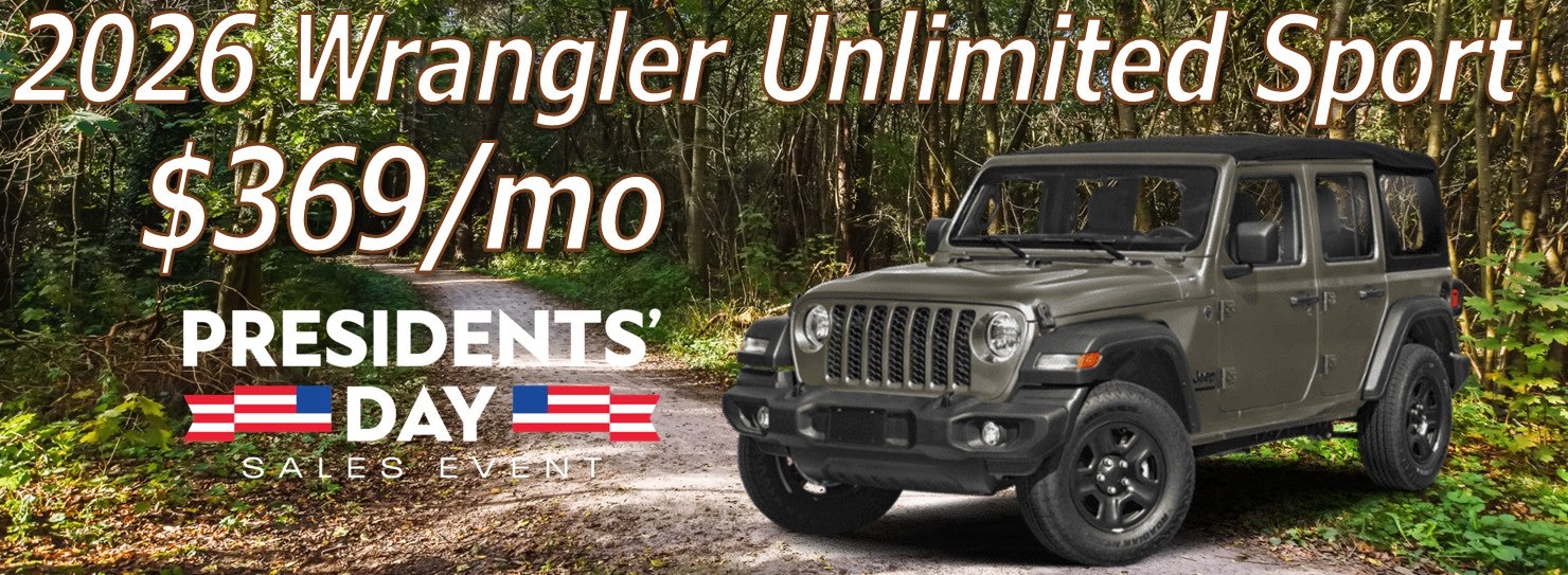 2026 Wrangler Unlimited Sport $369/mo