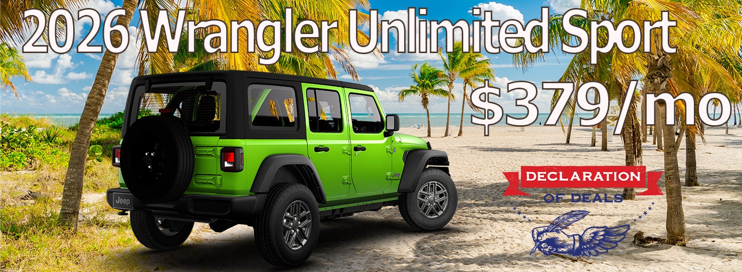 2026 Jeep Wrangler Unlimited Sport $379/mo