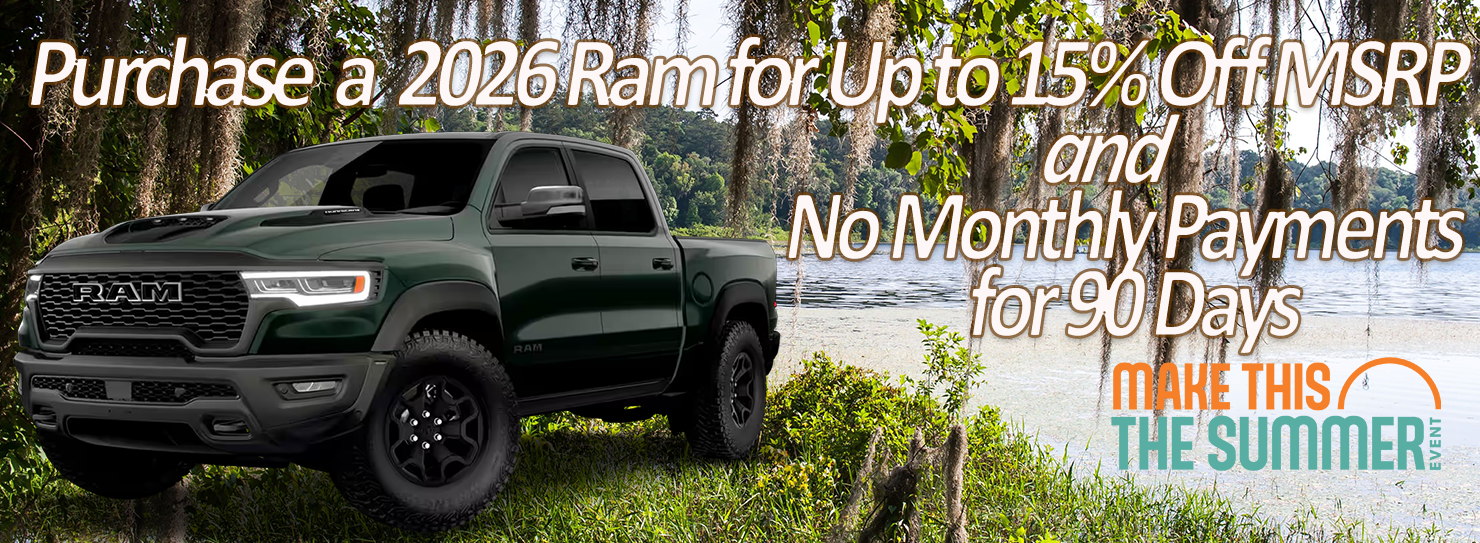 Ram 1500 Up to %15% OFf MSRP + No Payments for 90 Days