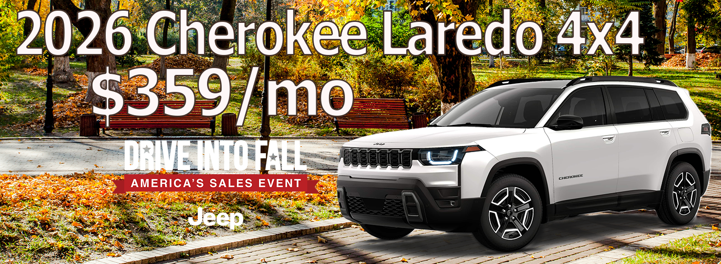 2026 Jeep Cherokee Laredo 4x4 $359/mo