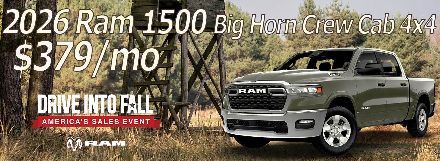 2026 Ram 1500 Big Horn Crew Cab 4x4 $379/mo