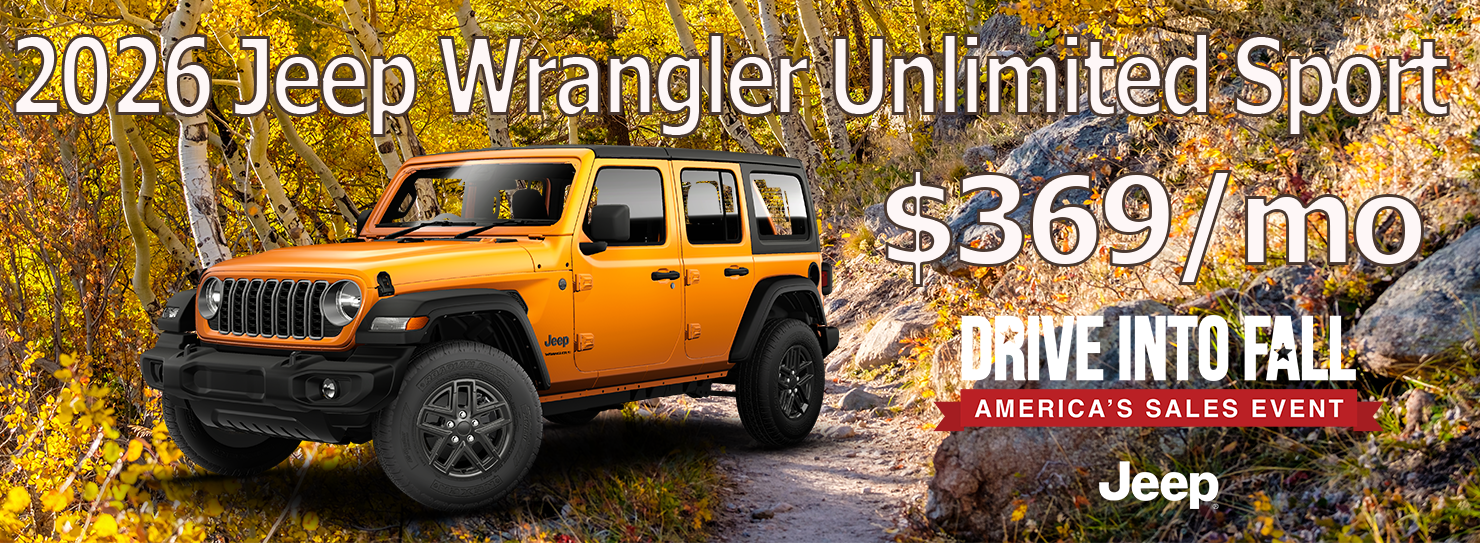 2026 Jeep Wrangler Unlimited Sport $369/mo