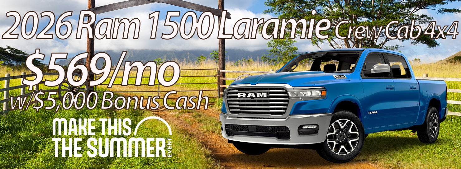 2026 Ram 1500 Laramie Crew Cab 4x4 $569mo w/$5000 Bonus Cash