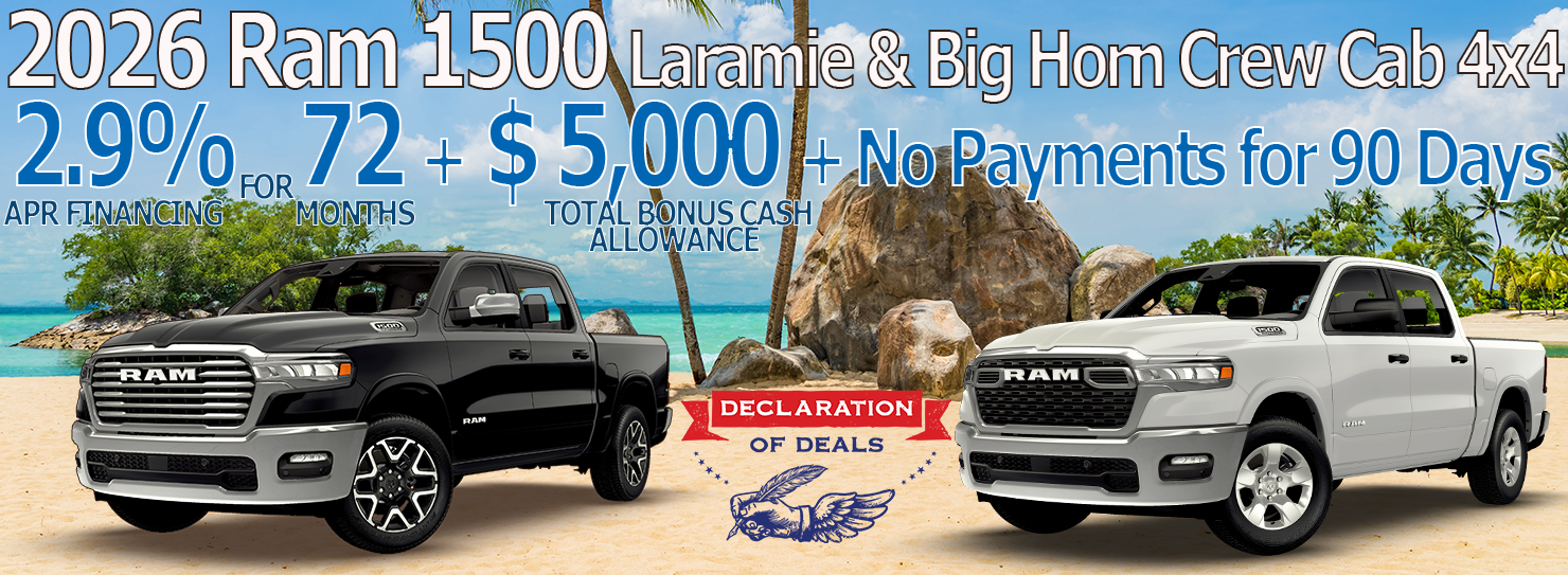 2026 Ram 1500 2.9% for 72 + $5,000 Bonus Cash 