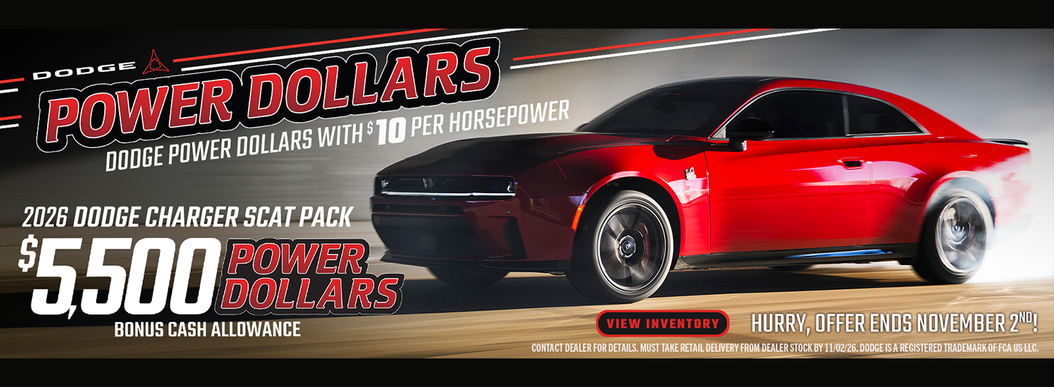 Dodge Power Dollars $5500 2026 Charger Scat Pack