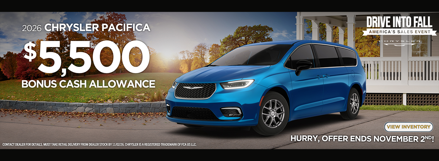 2026 Chrysler Pacifica $5,500 Bonus Cash