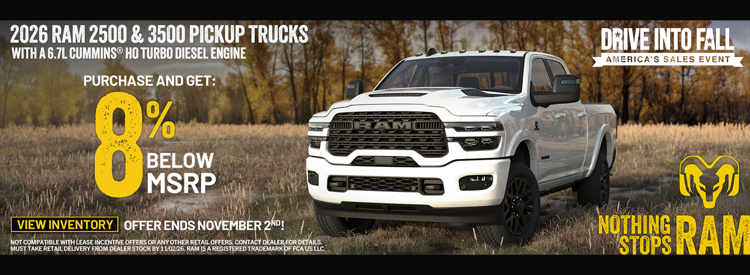 2026 Ram 2500 & 3500 8% Off MSRP