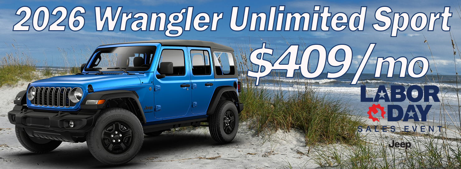 2026 Wrangler Unlimited Sport $409/mo