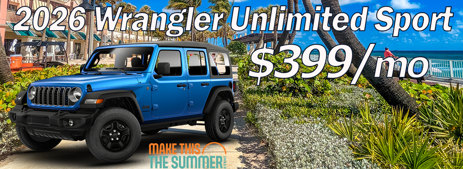 2026 Wrangler Unlimited Sport $399/mo